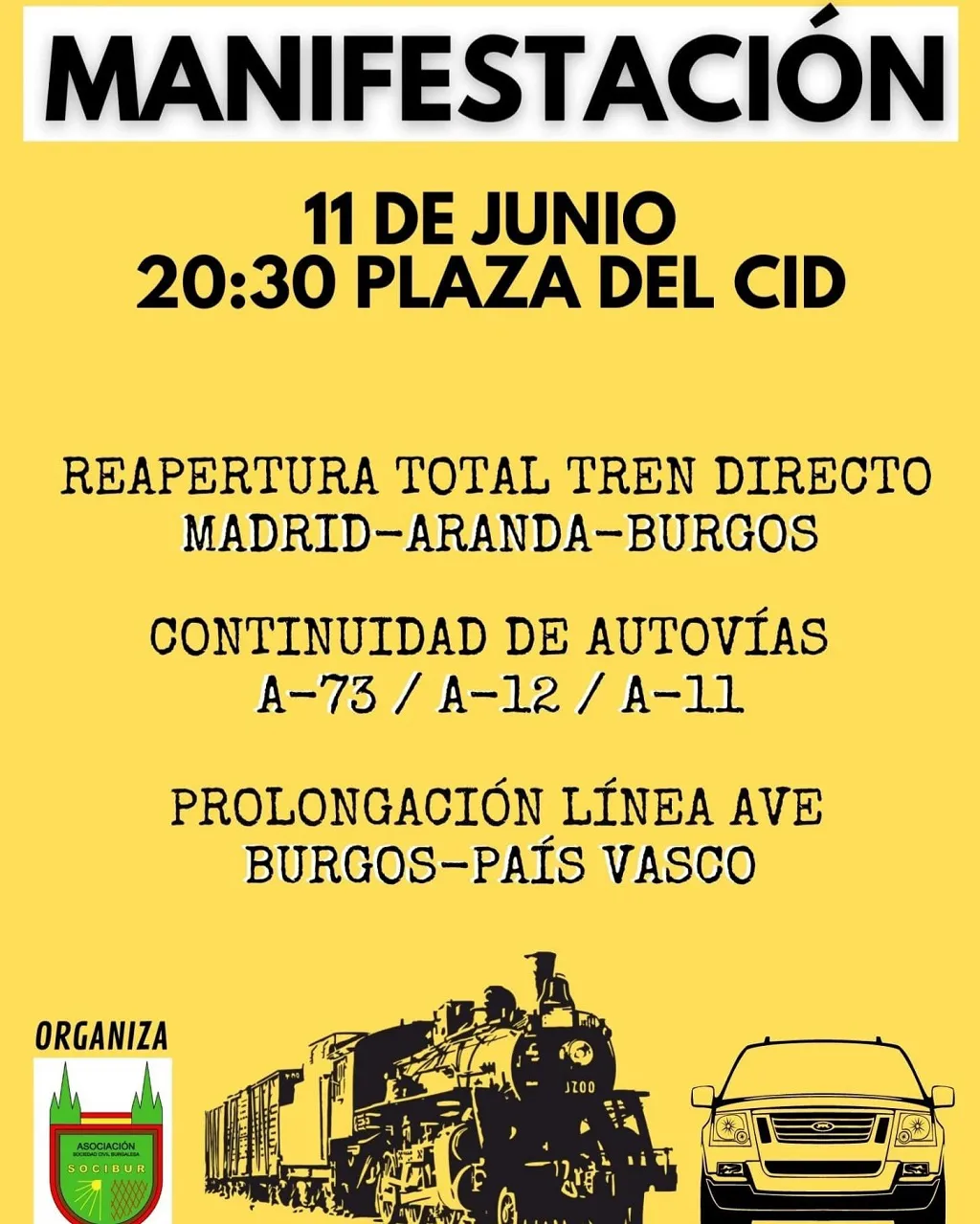 Nueva manifestación de SOCIBUR, ‘Exigiendo futuro para Burgos’