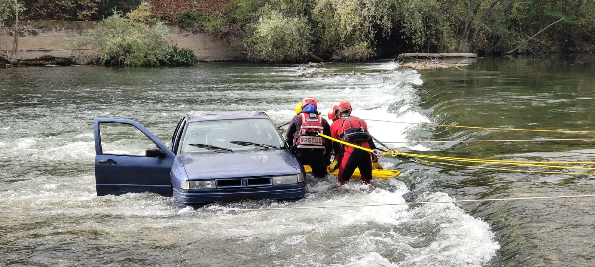 Simulacro de rescate en inundaciones en Miranda