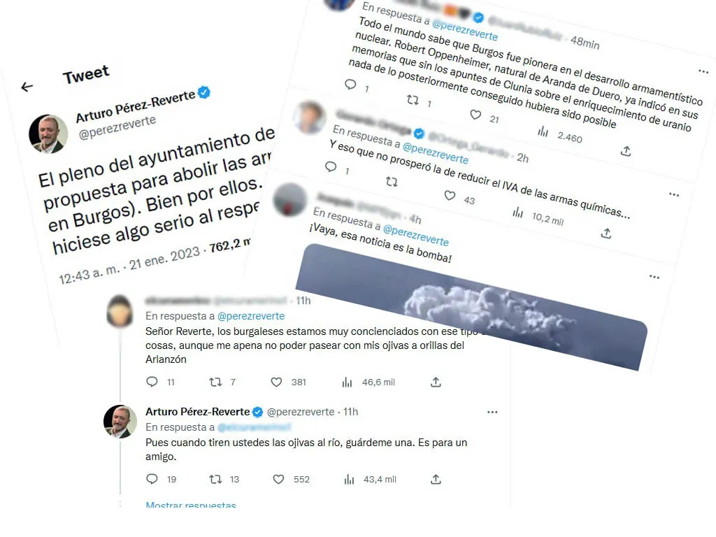 Pérez-Reverte se hace eco de la propuesta socialista en el Ayuntamiento contra las armas nucleares