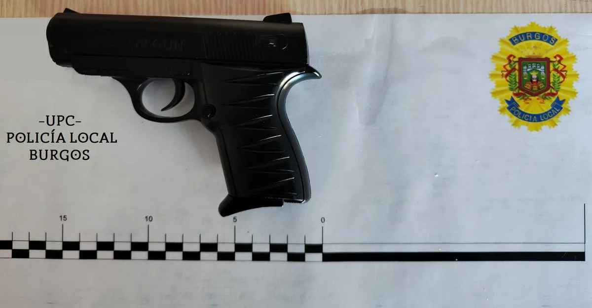Un joven de 15 años destroza una señal y le descubre la Policía con una pistola de aire comprimido