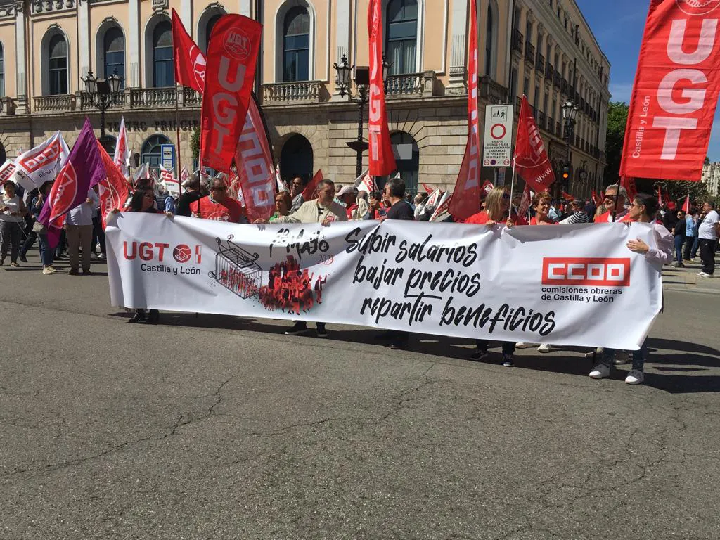 Menos de 600 personas se manifiestan en el Día del Trabajo en Burgos