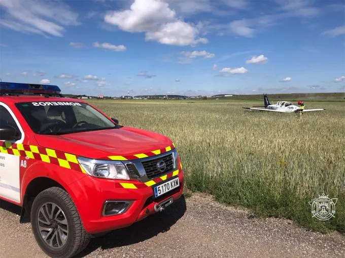 Aterrizaje de emergencia de una avioneta en el entorno de Castañares