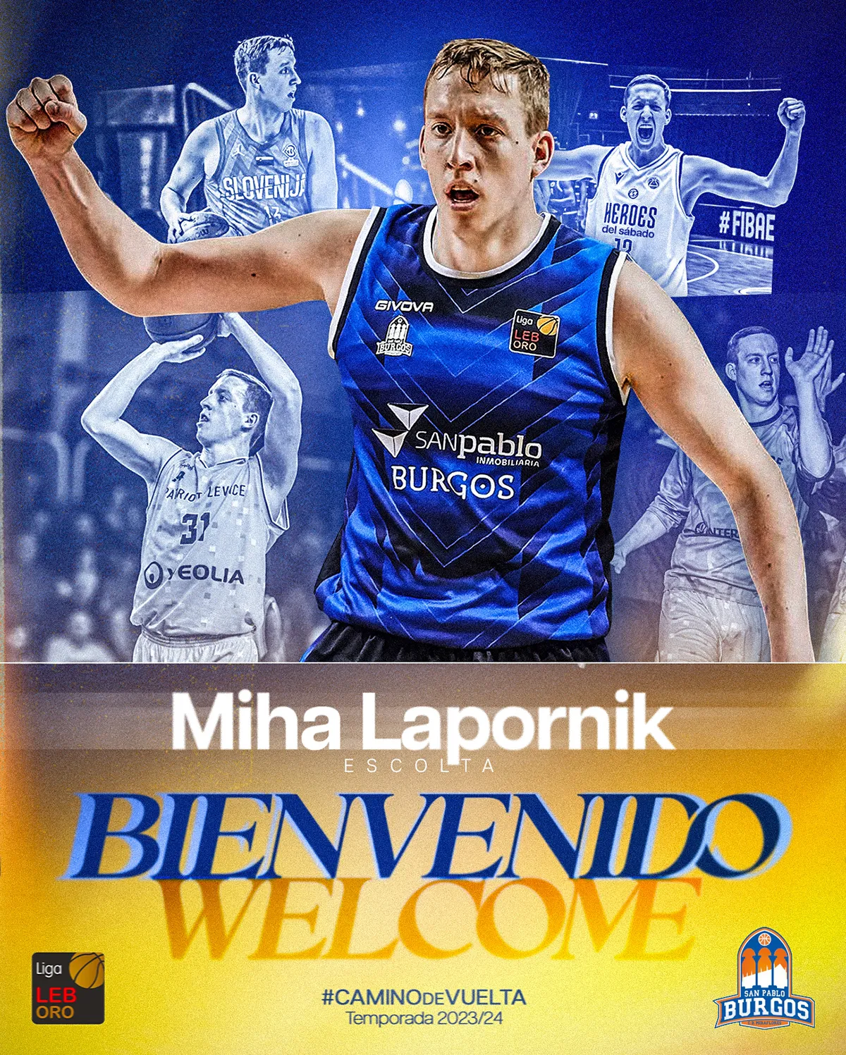 Baloncesto Burgos: Miha Lapornik refuerza la línea exterior del San Pablo Burgos