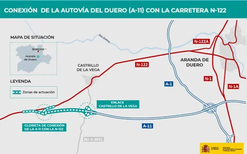 Mitma adjudica por 16 Millones la conexión de la A-11 con la carretera N-122 en Castrillo de la Vega