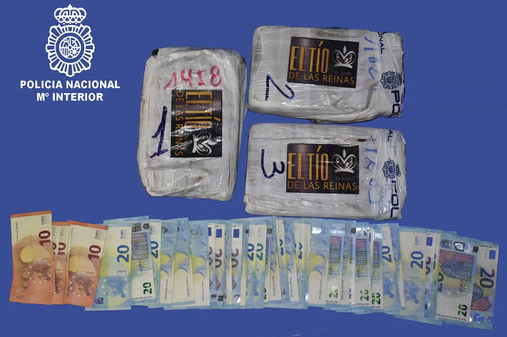 Detienen en Burgos a dos individuos con más de tres kilos de cocaína
