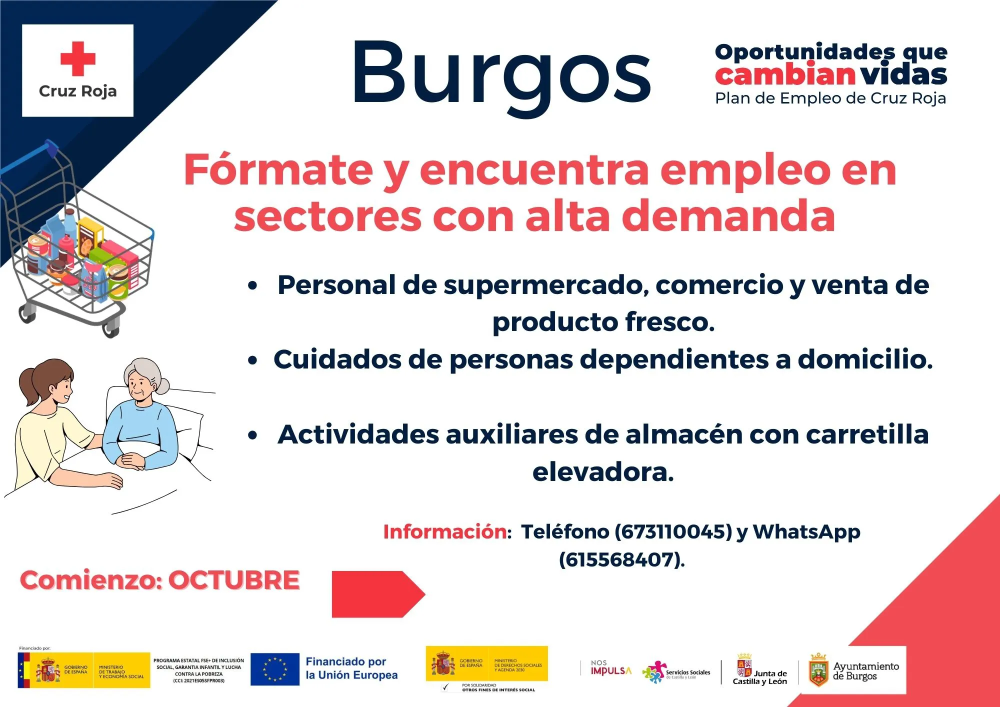 Cruz Roja lanza nuevas formaciones este trimestre en Burgos para mejorar la empleabilidad y el acceso al mercado de trabajo
