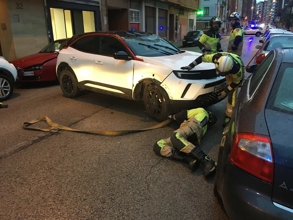 Espectacular accidente en la calle San Francisco de Burgos