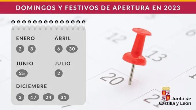 Aquí tienes el listado de los domingos y festivos de apertura comercial en Burgos