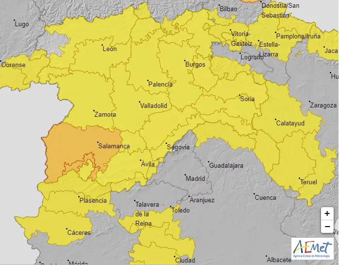 Aviso naranja por rachas fuertes de viento durante las jornadas de hoy y mañana en Burgos