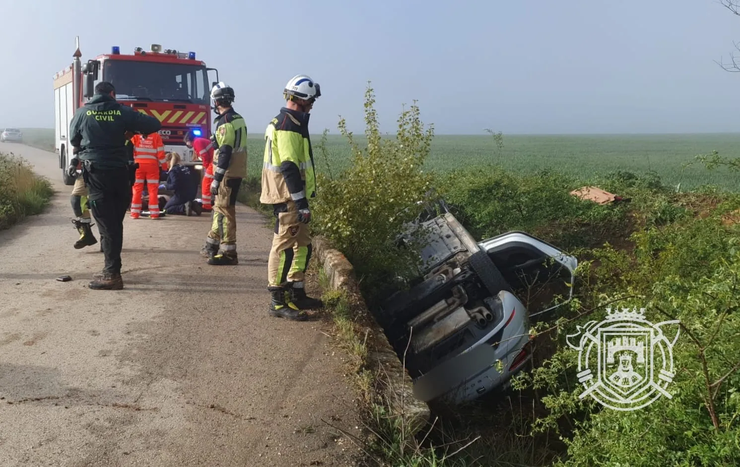 Un vuelco en Burgos provoca la muerte del conductor de un turismo