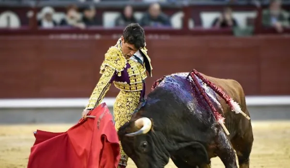 El novillero Jarocho corta las dos orejas de un astado de Fuente Ymbro en Las Ventas