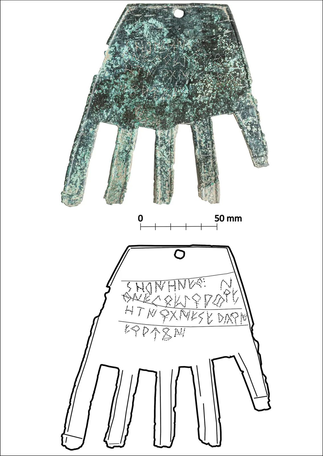 Historia Burgos: Una mano de bronce desvela el primer ejemplo de escritura vascónica