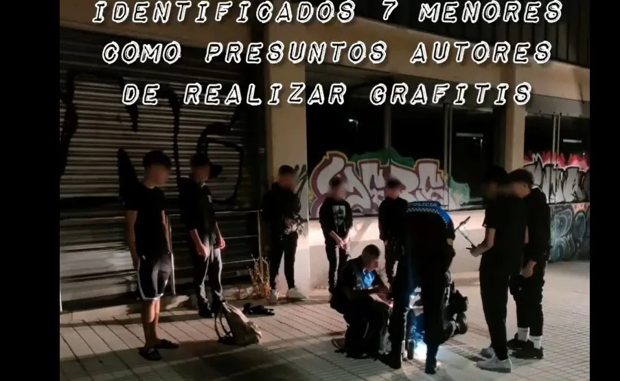 Identifican a siete menores mientras realizaban grafitis en Burgos