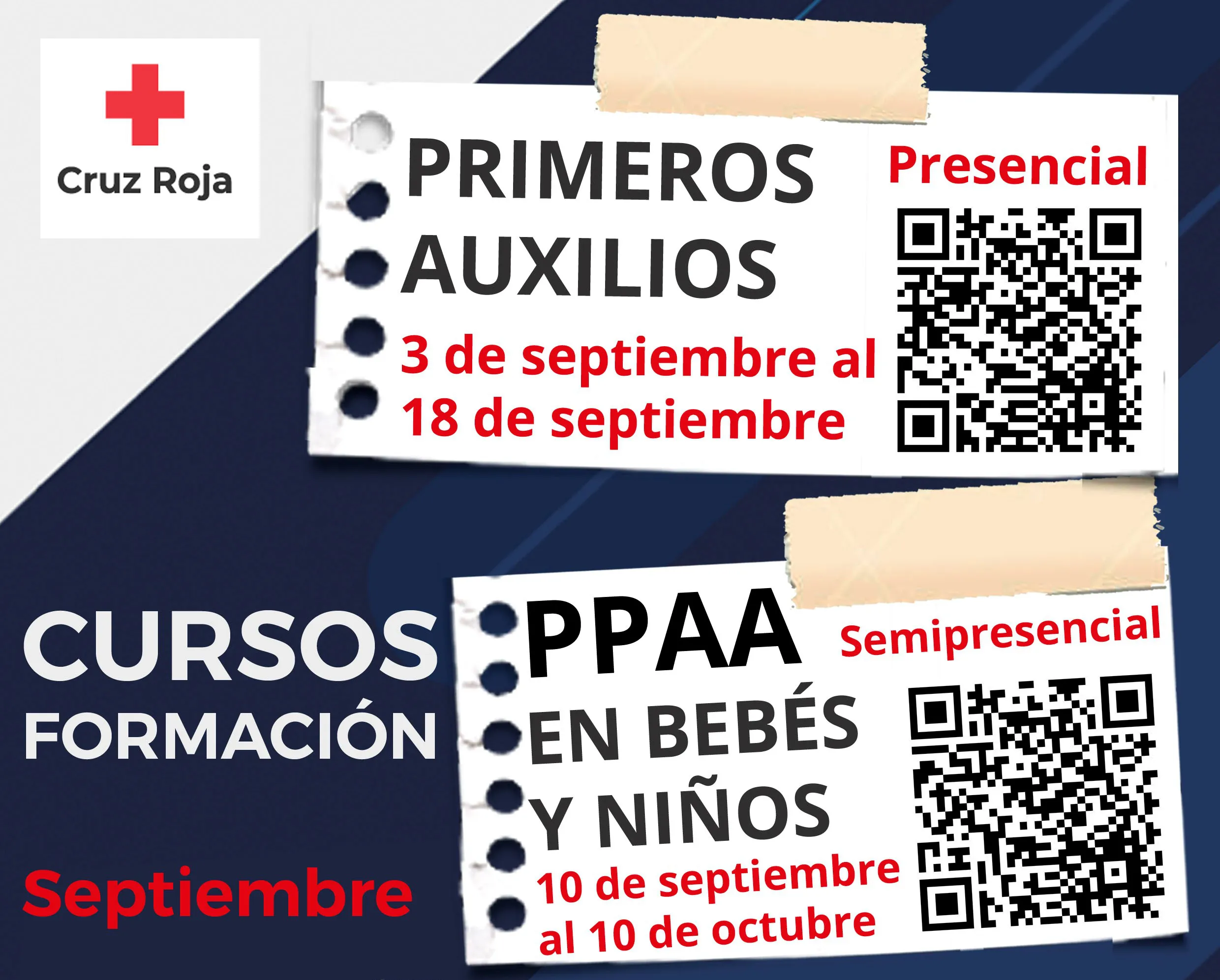 Cruz Roja en Burgos impartirá cursos de Primeros Auxilios en bebés y niños y otro de Socorrista Terrestre