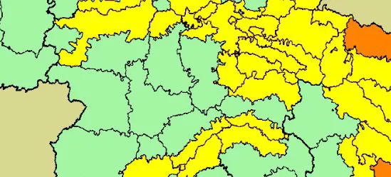 Aviso amarillo en Burgos por lluvias y rachas fuertes de viento para este sábado