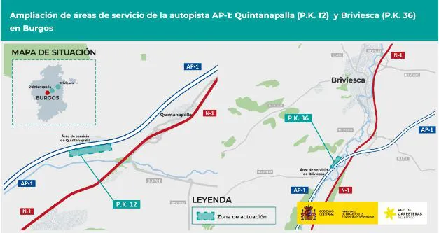 Aprobado el proyecto para ampliar las áreas de servicio en Quintanapalla y Briviesca