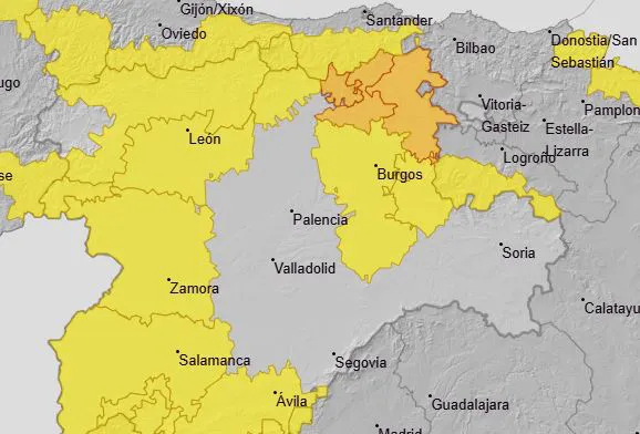 Aviso amarillo en Burgos por fuertes rachas de viento para los próximos días