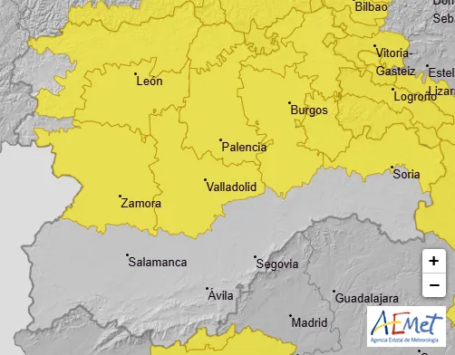 Aviso amarillo por tormentas secas y fuertes rachas de viento en Burgos