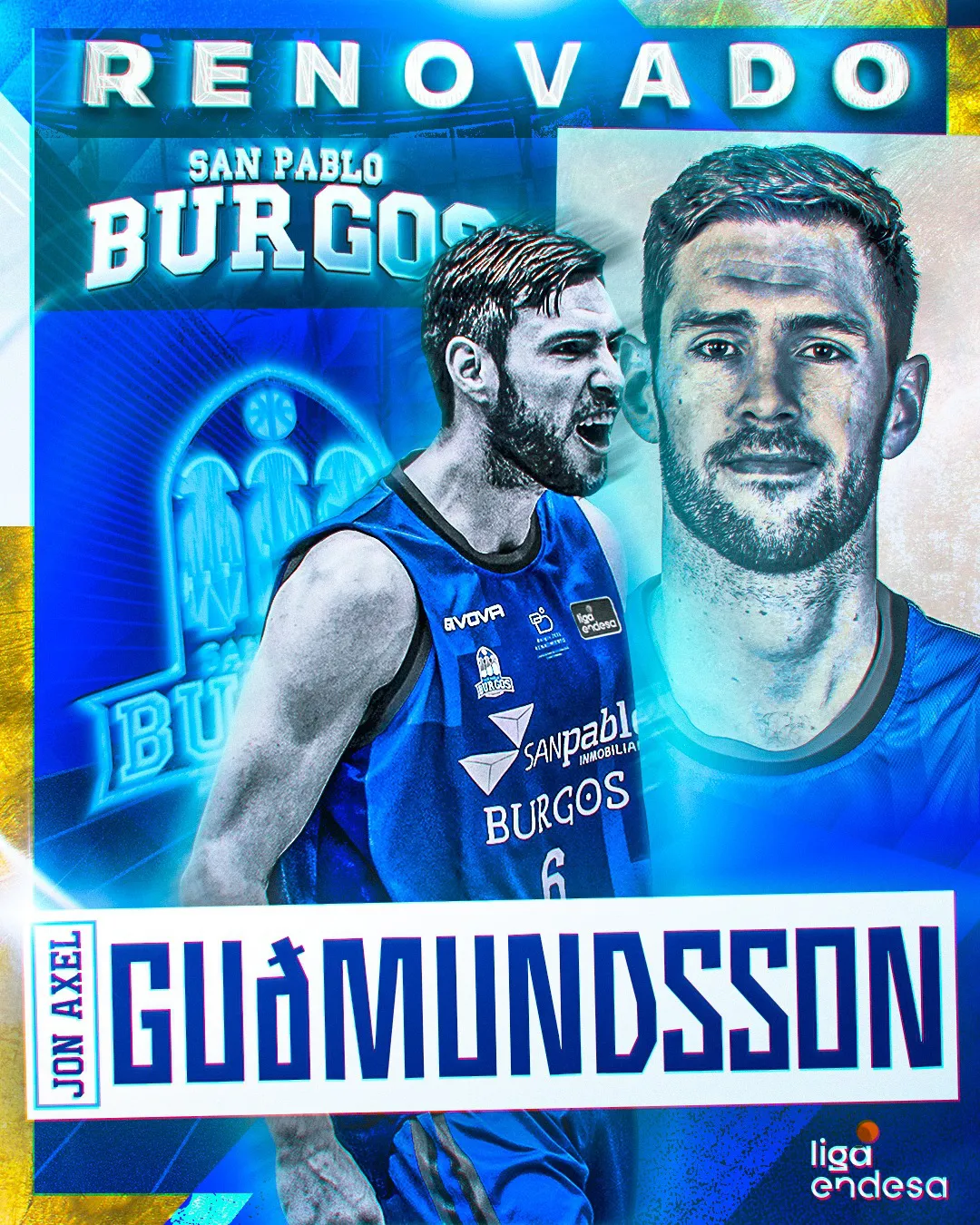Baloncesto Burgos: Guðmundsson renueva por el San Pablo Burgos por una temporada
