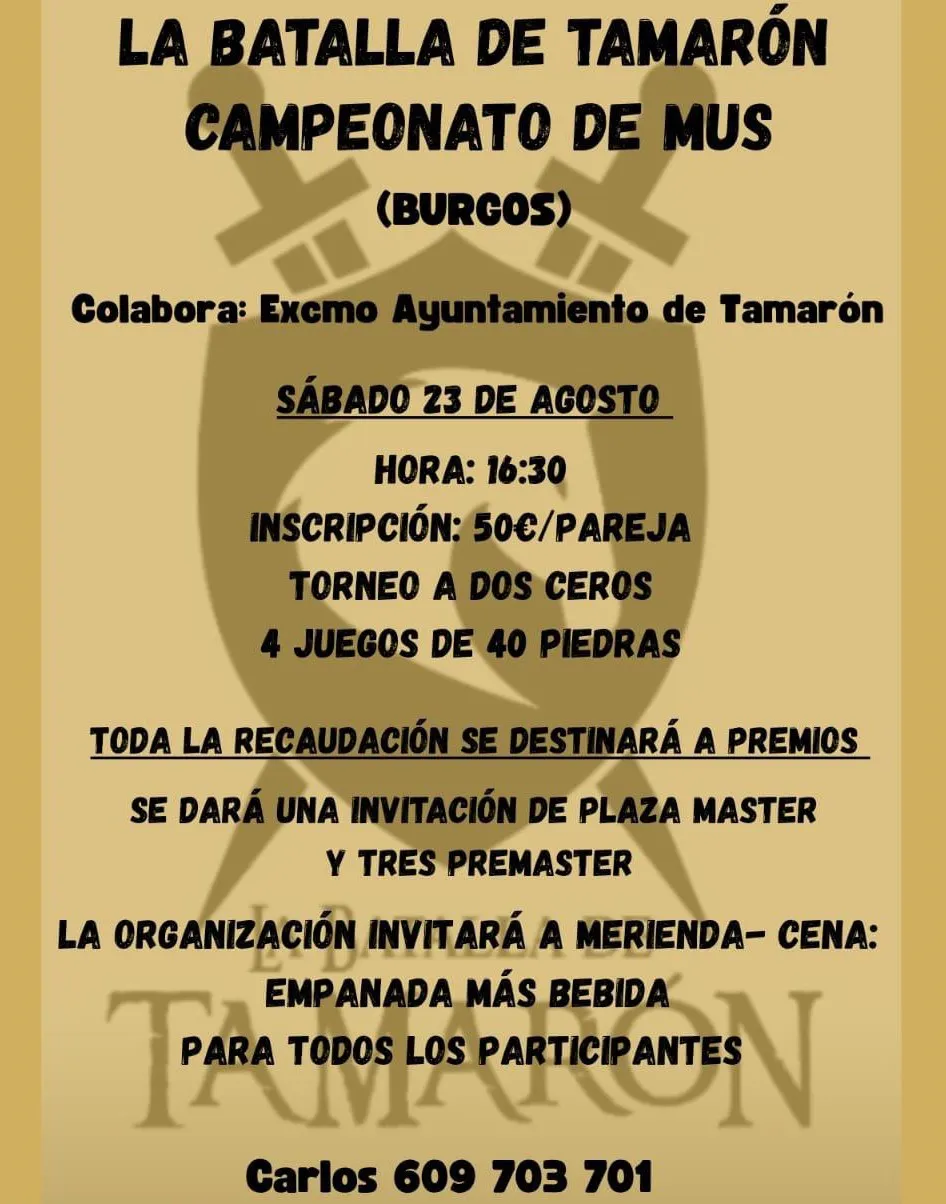 No te pierdas el Campeonato de Mus este sábado en Tamarón