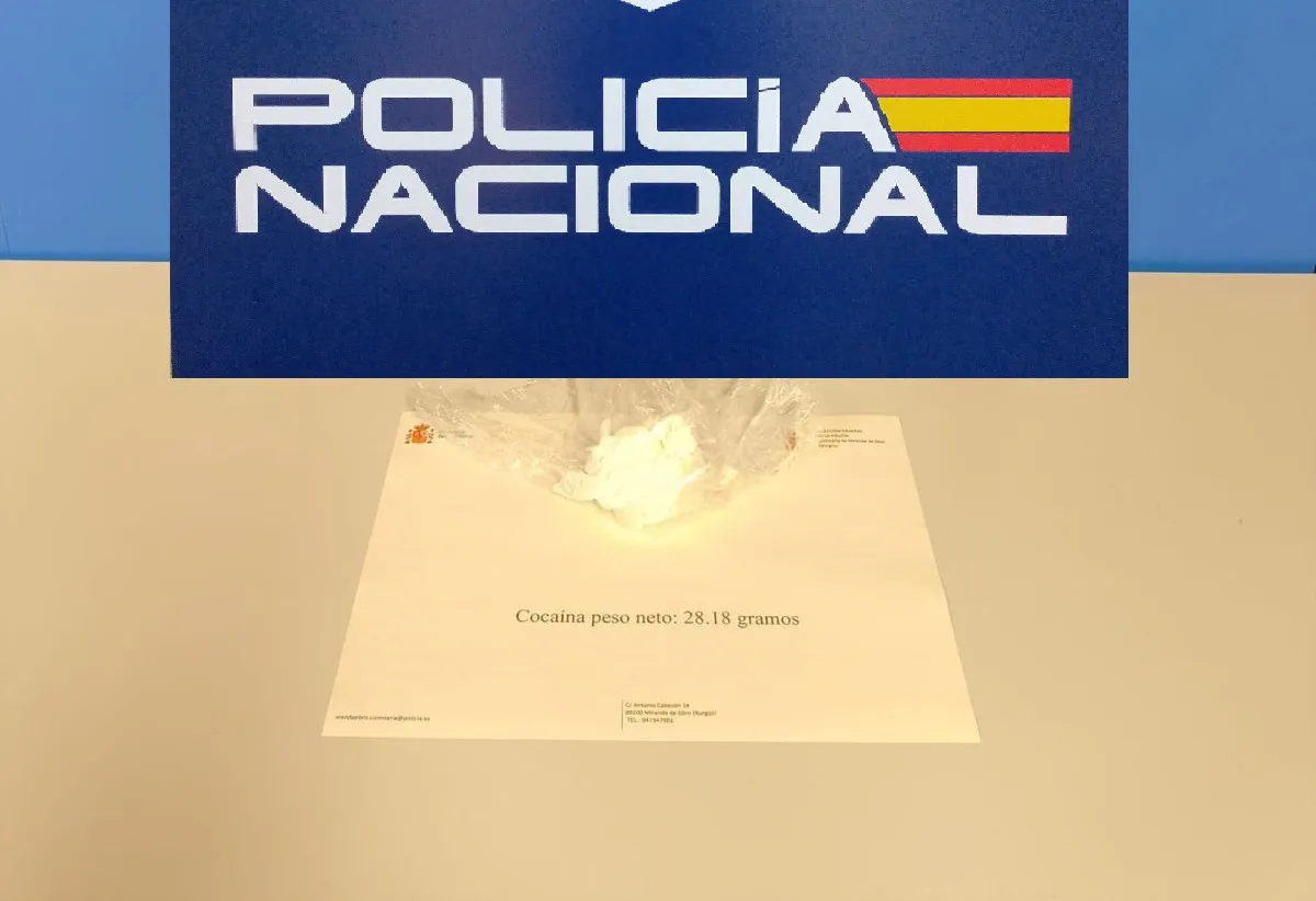 La Policía Nacional sorprende en Miranda de Ebro a un hombre con casi 30 gramos de cocaína