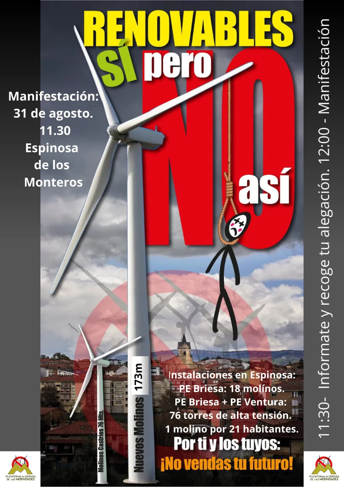 Manifestación en Espinosa de los Monteros contra el proyecto eólico Briesa