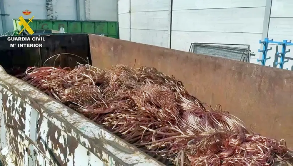 18 detenidos por más de 30 robos de cobre en Burgos y otras provincias de España