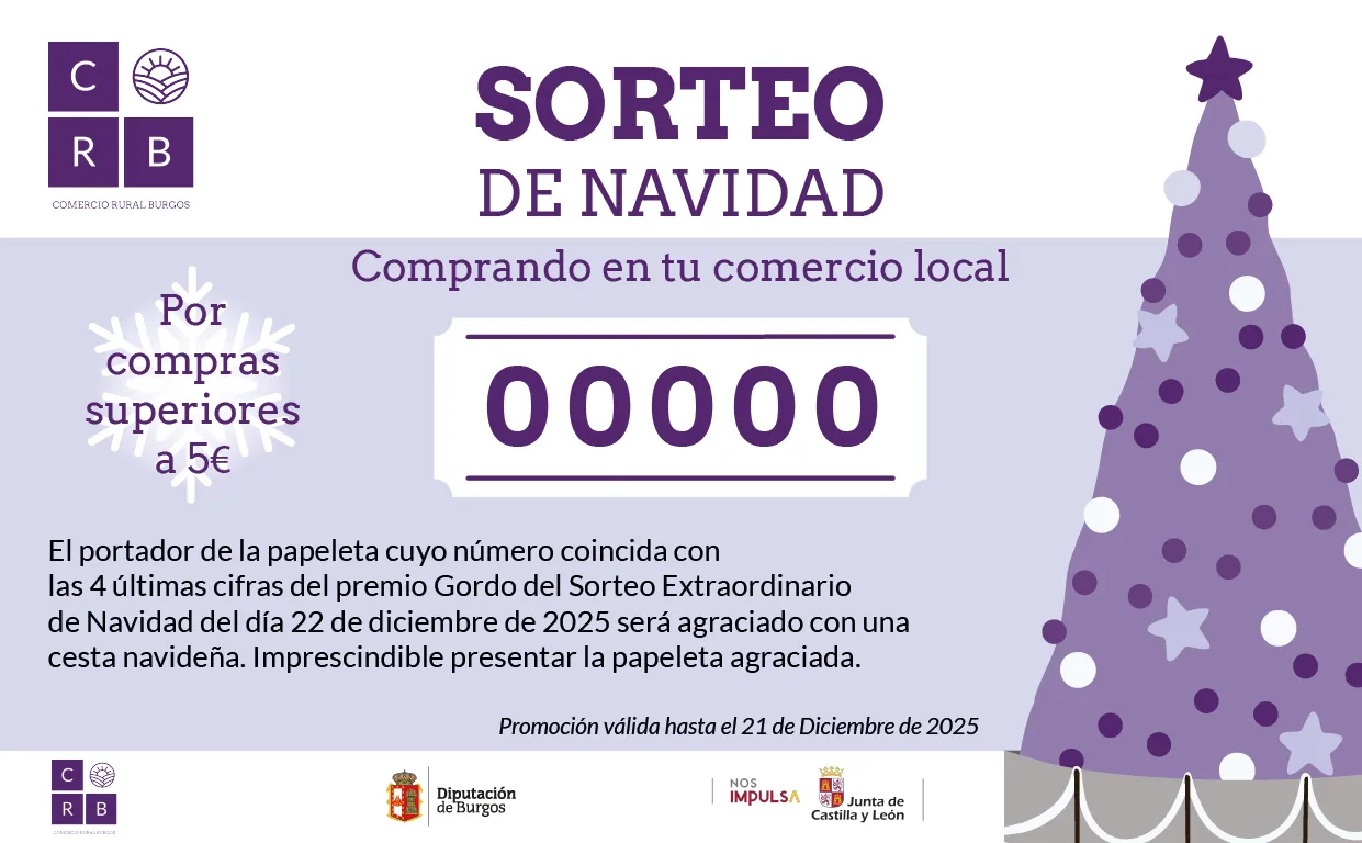 La Diputación impulsa el comercio rural con una campaña navideña y el sorteo de cestas de productos burgaleses