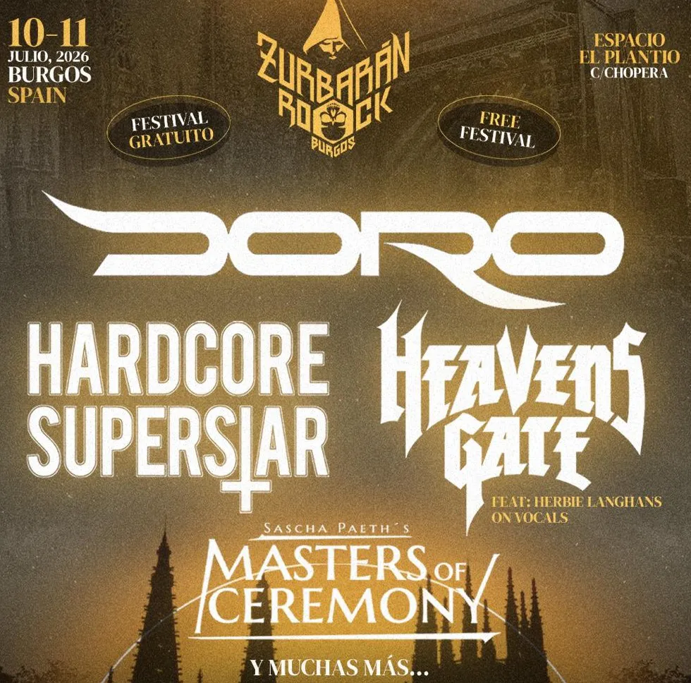 Heavens Gate y Sascha Paeth’s Master of Ceremony, nuevas incorporaciones al Zurbarán Rock Burgos 2026