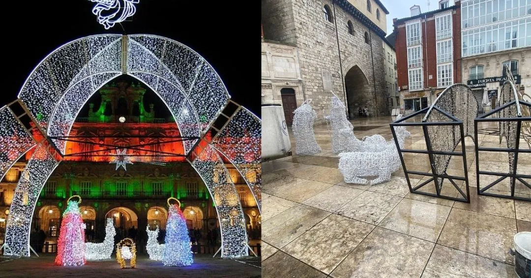 Burgos recibe para la Plaza del Rey San Fernando el belén del año pasado en la Plaza Mayor de Salamanca