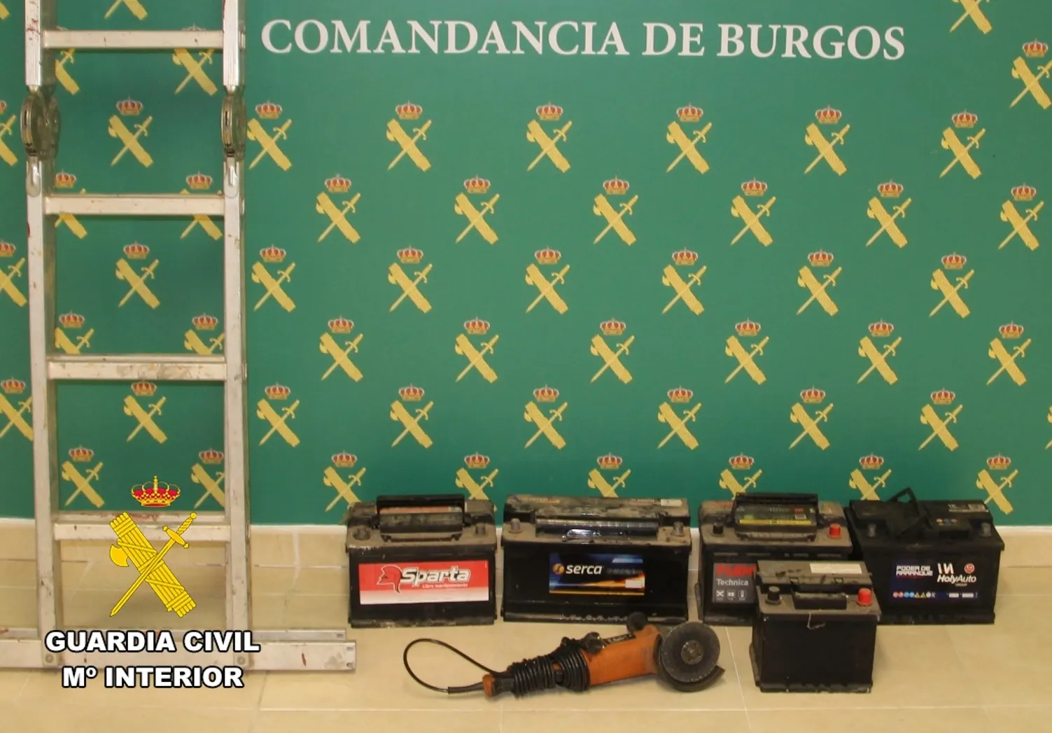 Recuperan baterías y herramientas robadas en el Alfoz de Burgos y detienen al presunto autor