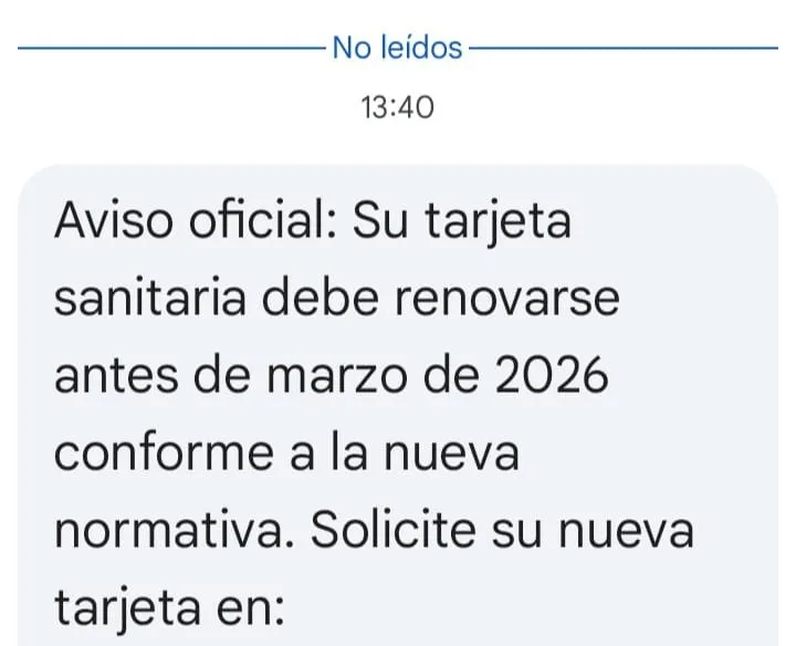 Sacyl advierte de un posible fraude con la renovación de la tarjeta sanitaria