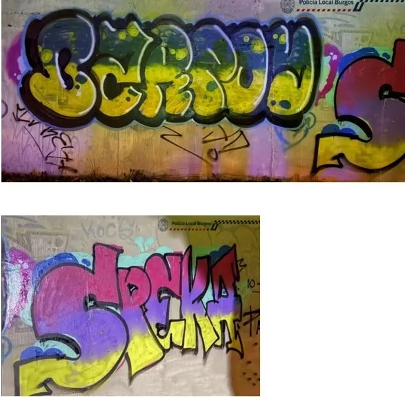 Identifican a dos jóvenes que realizaban grafitis en Burgos