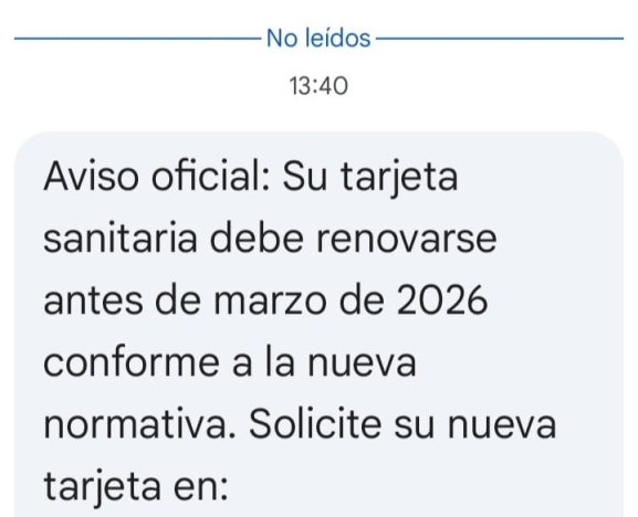 Sacyl advierte de un posible fraude con la renovación de la tarjeta sanitaria