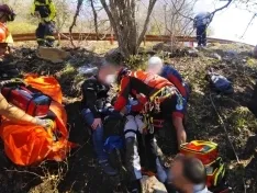 Rescatan a un motorista burgalés de 40 años en Palencia