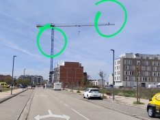 Se suben a lo alto de una grúa de construcción en Burgos para reclamar mejoras laborales