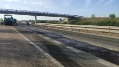 Rehabilitan el firme de la BU-30 con cortes y desvíos hasta finales de mayo