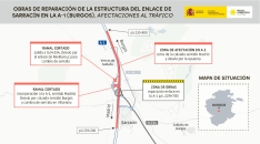 Comienzan las obras del paso elevado de la A-1 en el enlace de Sarracín (Burgos)