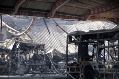 El Incendio de los autobuses municipales se inició en uno propiedad de las UTEs
