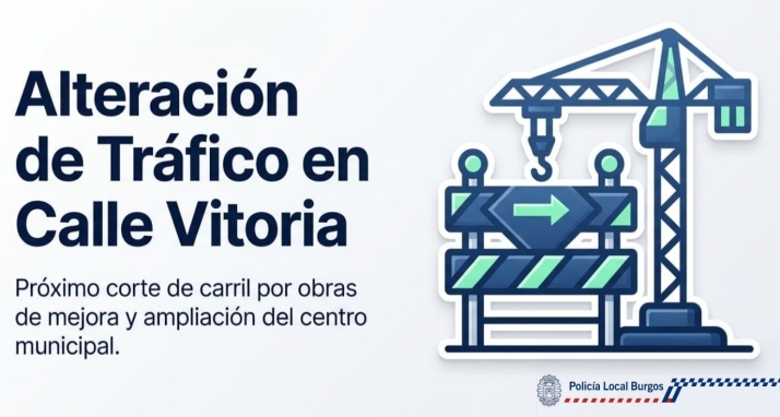 El derribo de un inmueble en la calle Vitoria obliga al corte parcial del tráfico en Burgos