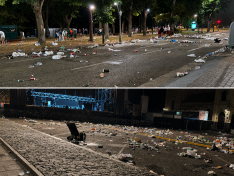 Más público, más basura: Burgos refuerza la limpieza en pleno San Pedro