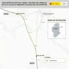 Transportes destina 6,3 millones a renovar por completo la variante de Salas de los Infantes en la N-234