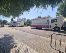 Comienza el montaje de las barracas en el polígono del Vena para las fiestas de Burgos