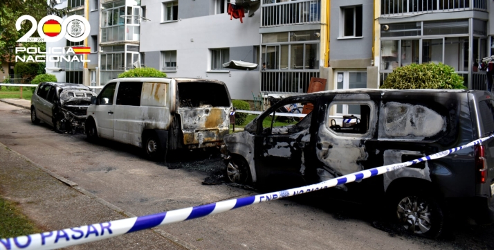 Detenido en Burgos por provocar dos incendios por venganza que calcinaron cuatro vehículos