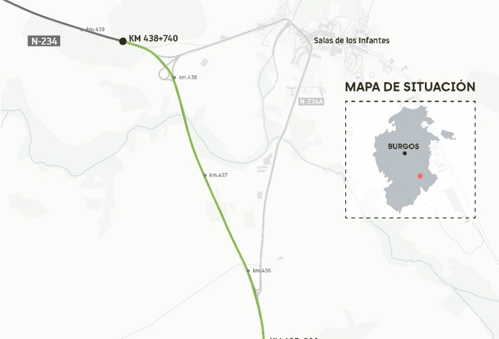 Adjudicadas las obras de la variante de Salas de los Infantes para renovar por completo su firme