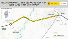 La N-120 permanecerá cerrada al tráfico en Belorado por obras en el puente sobre el río Tirón