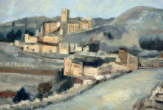 El claustro de la Iglesia de Sasamón acoge una exposición de arte con 60 obras