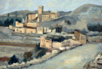El claustro de la Iglesia de Sasamón acoge una exposición de arte con 60 obras
