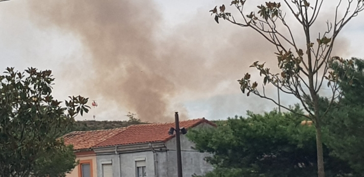Un incendio de rastrojos moviliza a los servicios de emergencia en la carretera de Arcos de Burgos
