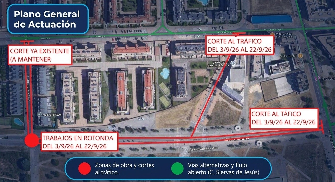 El Bulevar de Burgos sufrirá nuevos cortes de tráfico desde este viernes por obras de urbanización
